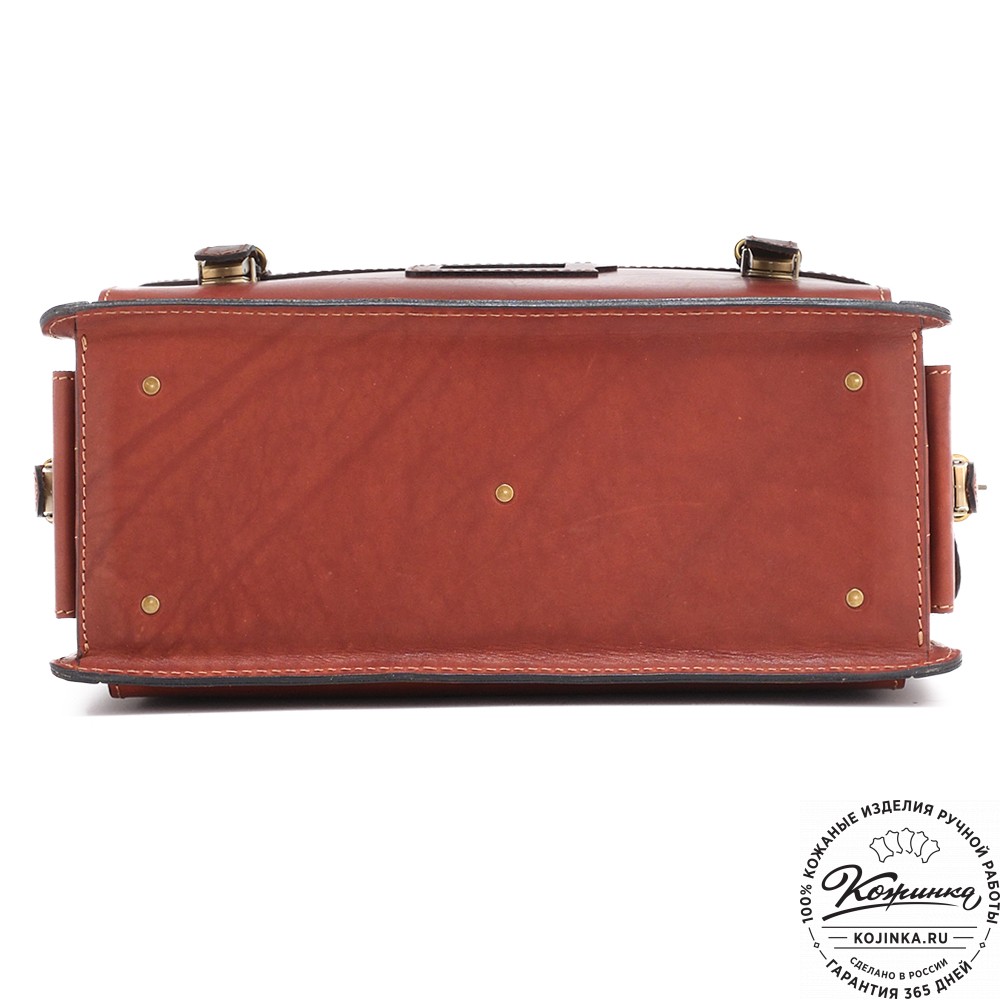 Кожаный портфель-кофр  "Универсал"  (коньяк)